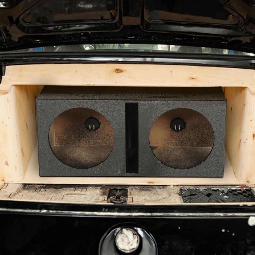 QPower  Dual 15" Vented Port Subwoofer Sub Box w/ Bedliner Spray