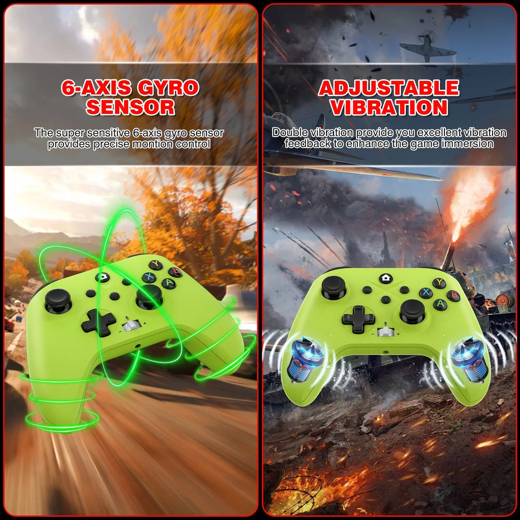 2 Pack Wireless Xbox Controller for Xbox One, Xbox One /, Xbox Series /, Windows  10/11 Gamepad with Audio Jack & Volume Button/Turbo/Macro/Motion Control & Rechargeable Battery - Green+Red
