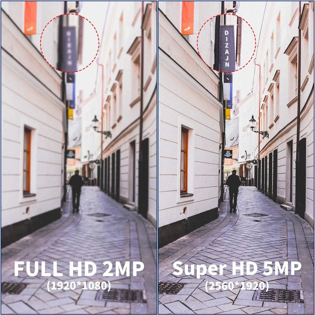 【5.0MP Two Way Audio】 PoE Security Camera System, 4pcs 5MP  Waterproof Security Cameras, 8 Channel  Recorder with 2TB , 24/7 Video Complete Surveillance Systems for Outdoor/Indoor Use