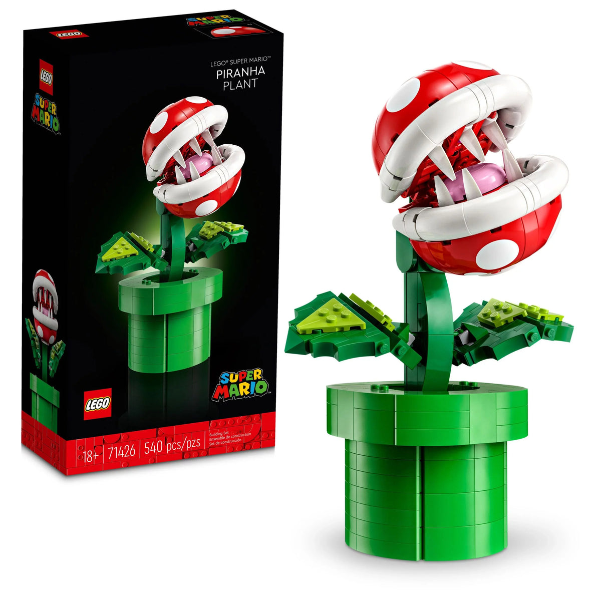 Super Mario Piranha Plant 71426, Build and Display Super Mario Brothers Toy for Adults and Teens, Authentically Detailed Posable Figure, Holiday or Birthday Gift for Gamers and Super Mario Fans