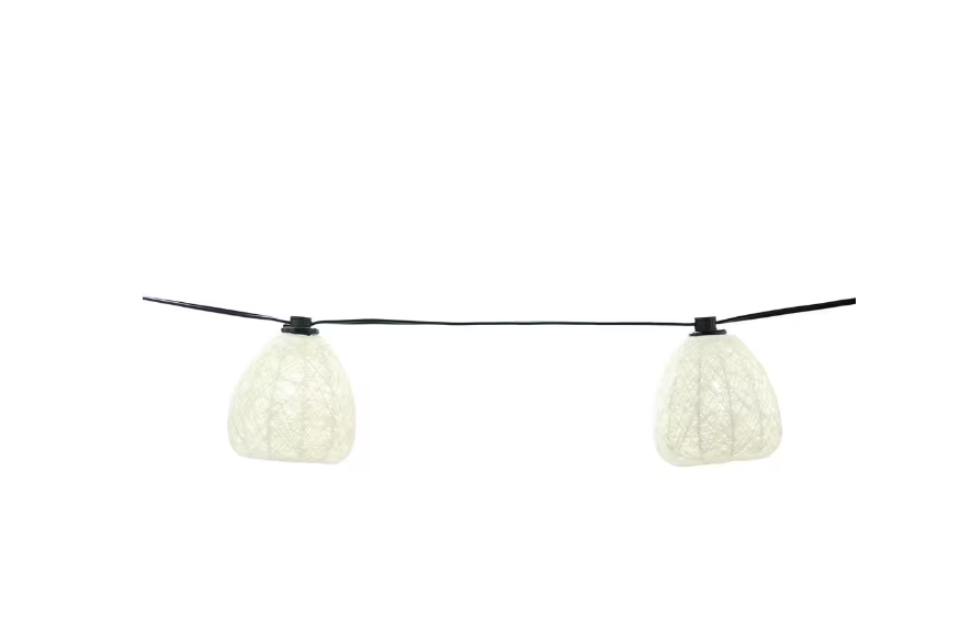 Hampton Bay Outdoor/Indoor 11 ft. Plug-In Mini Bulb  Natural Fiber String Light (10-Heads)