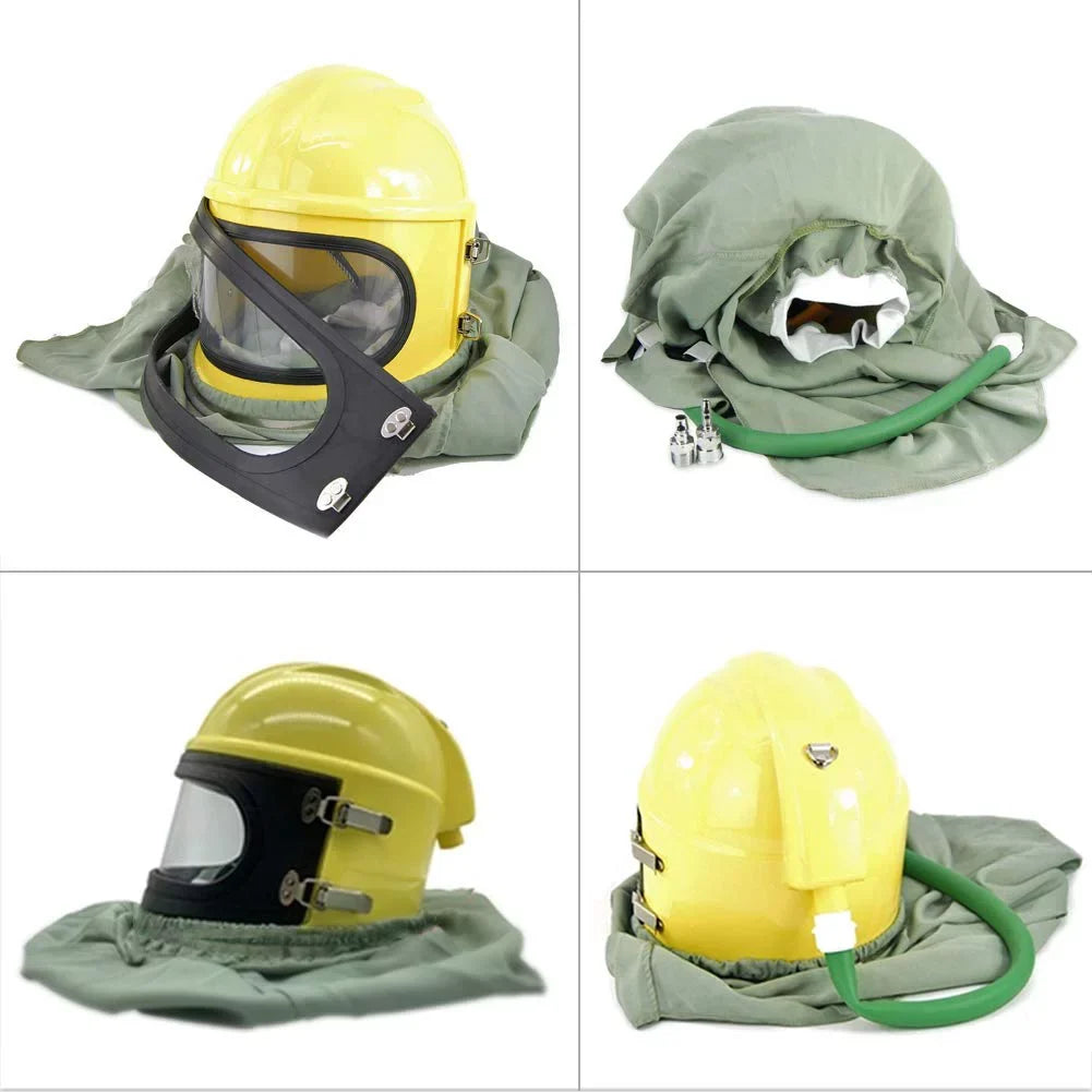 Supplied Safety Sandblast Helmet Sand Blast Hood Protector Yellow