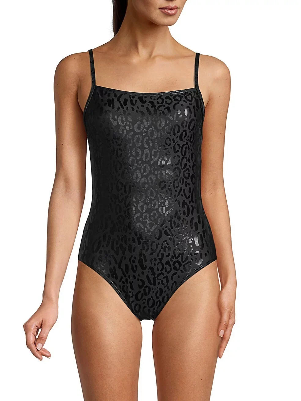 Leopard-Print One-Piece Swimsuit,  Small