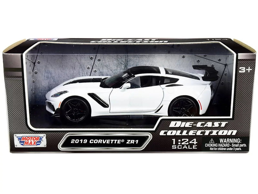 2019 Chevy Corvette , White - Motor Max 79356WH - 1/24 scale Diecast Model Toy Car