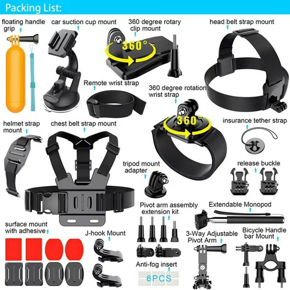 Restored GoPro  Black Action Camera Bundle 4K Video 33ft Waterproof Camcorder with 35-in-1 Accessories Kit (Refurbished)