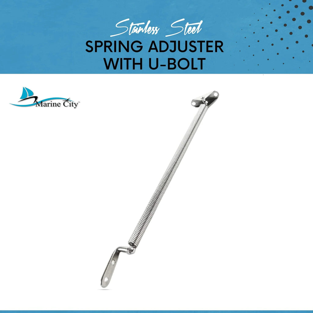 Marine City Stainless-Steel Hatch Spring Adjuster with -Bolt and -Shape Plate 8-1/4 inches or 10-1/4 inches Length: 8-1/4 inches