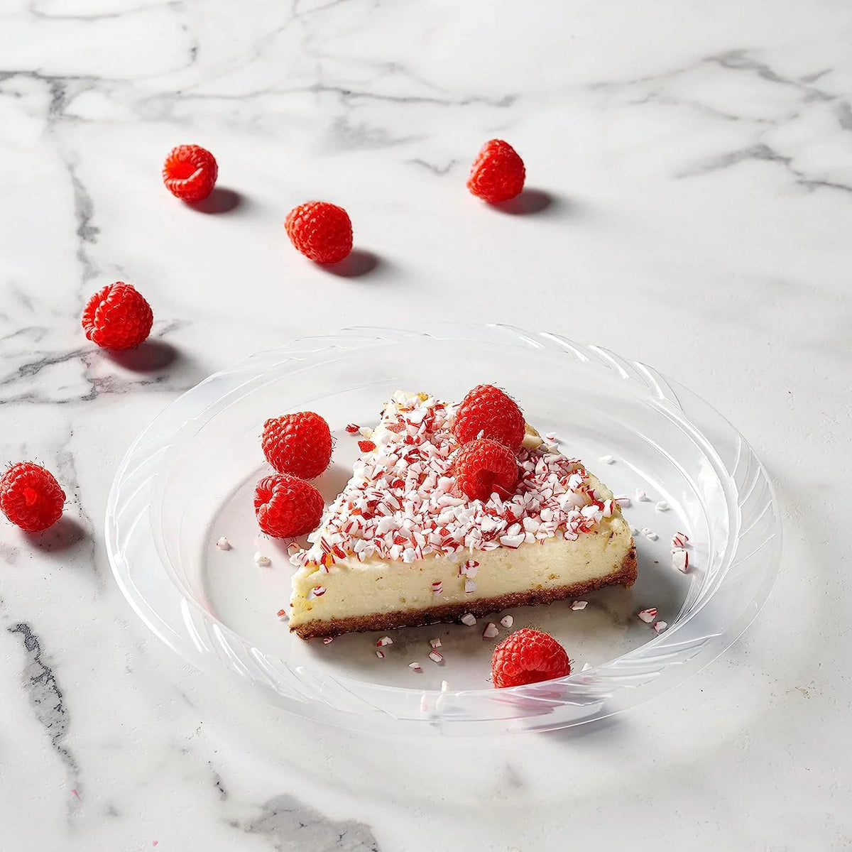 9 Inch Clear Plastic Plates 200 Bulk Pack - Disposable Plates for  Party Dinner Travel and Events, Microwavable Recyclable