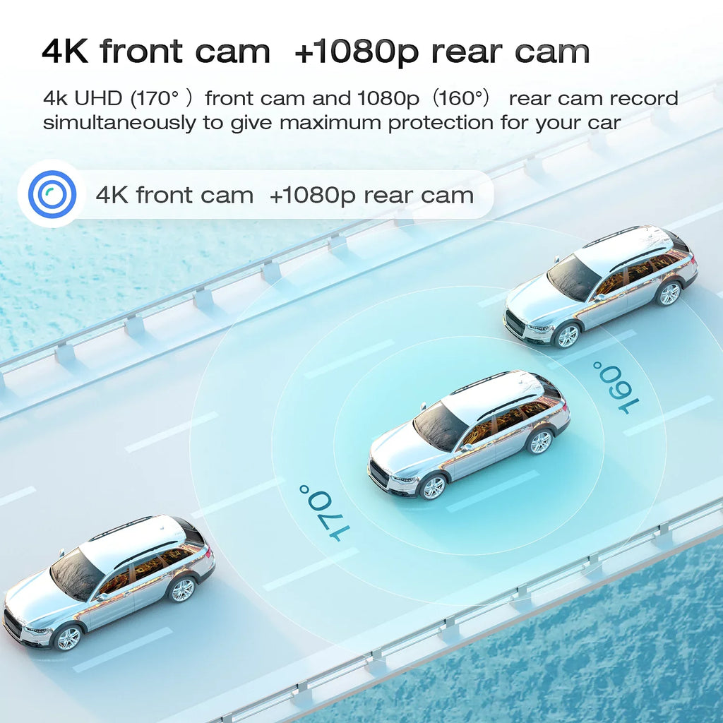 4K Mirror Dash Cam, 12" Touch Screen Sony Sensor Dual Dash Cam, Rear View Mirror Camera, with , Parking Assist, Super Night Vision