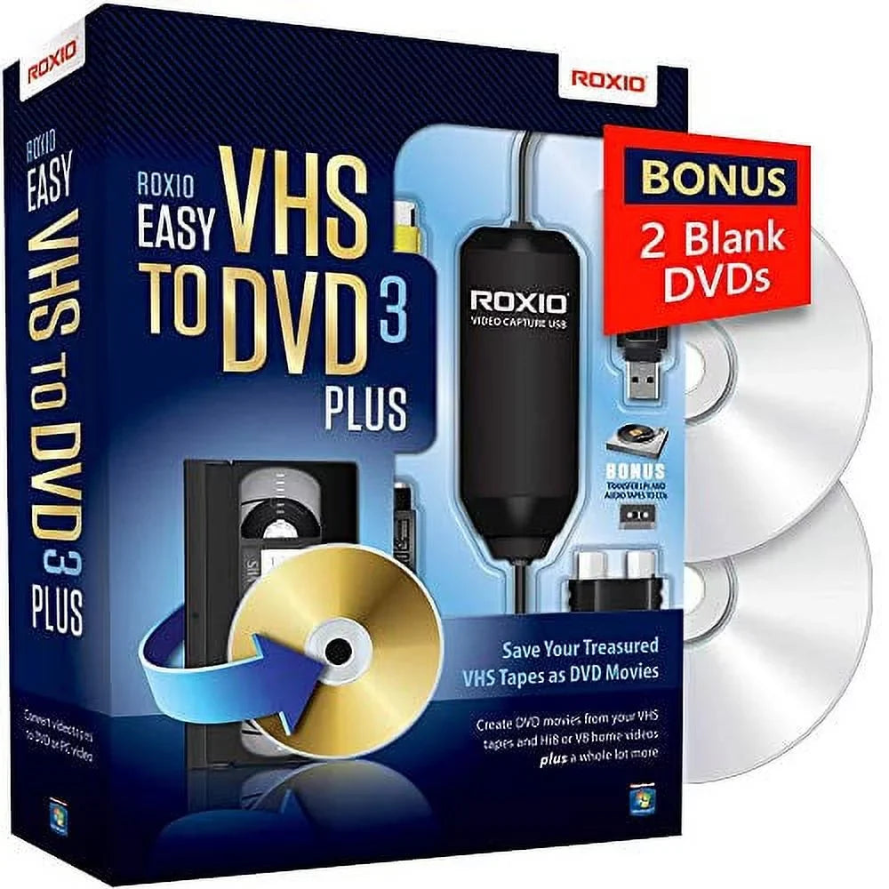Roxio Easy  to  3 Plus | , Hi8,  Video to  or Digital Converter | 2 Bonus DVDs
