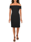 Tommy Hilfiger Womens Cold Shoulder Sheath Cocktail Dress