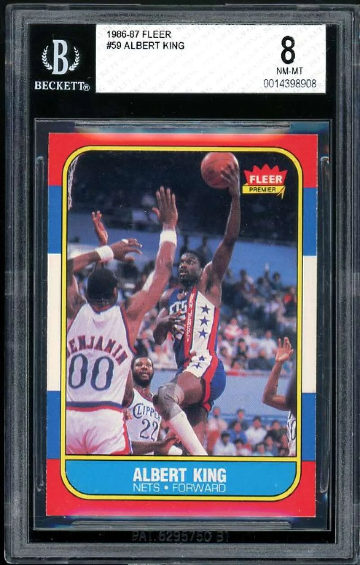 Albert King Rookie Card 1986-87 Fleer #59  8