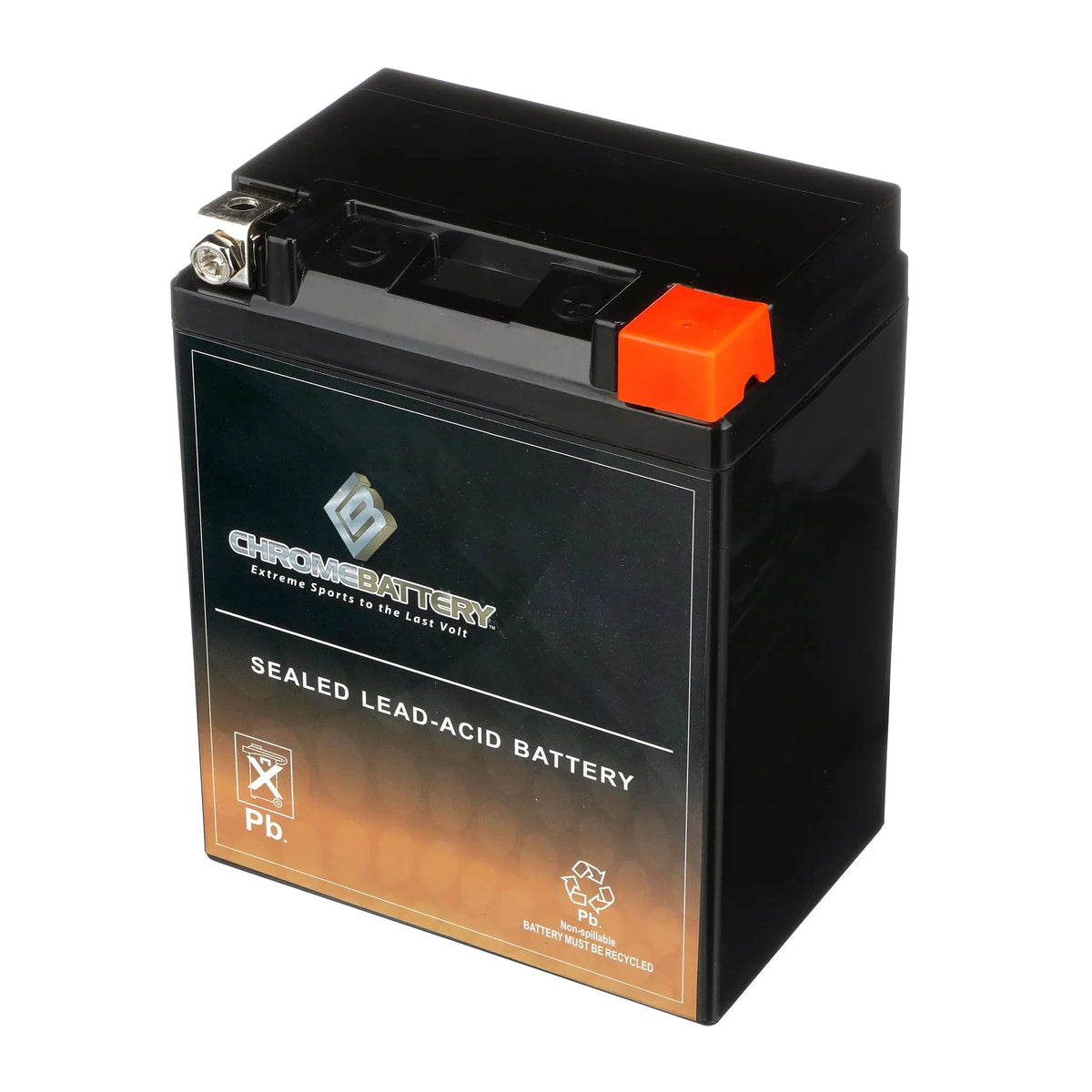Chrome Battery - (14AHL- 12 Volt,12 Ah, 210 ) Snowmobile Battery for Arctic Cat Cougar 1993