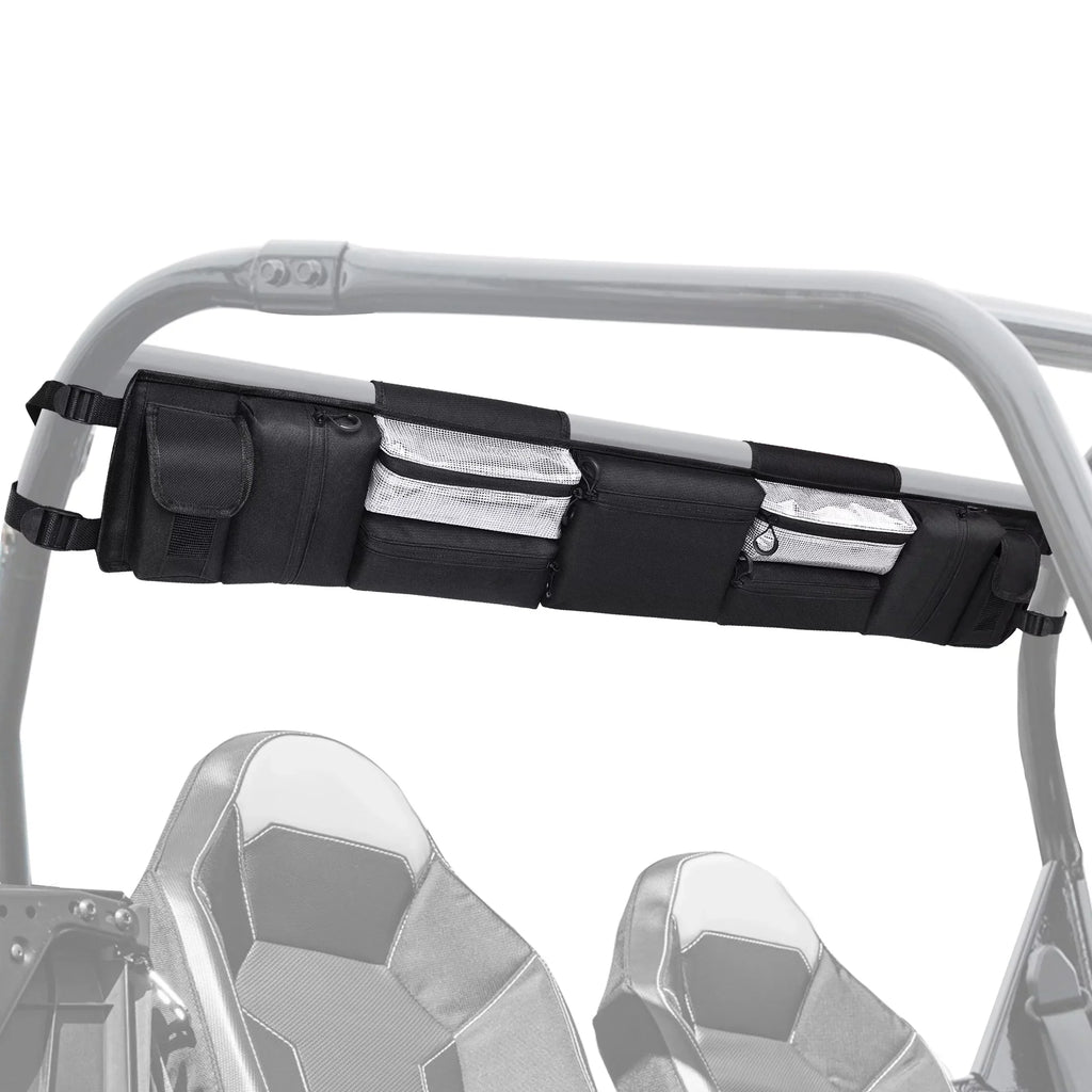 Roll Cage Organizer, Cargo Rear Storage Bag Gear Bags, Tools Storage Solution for Most Full Size UTVs, Polaris, Yamaha and Kawasaki UTVs Black