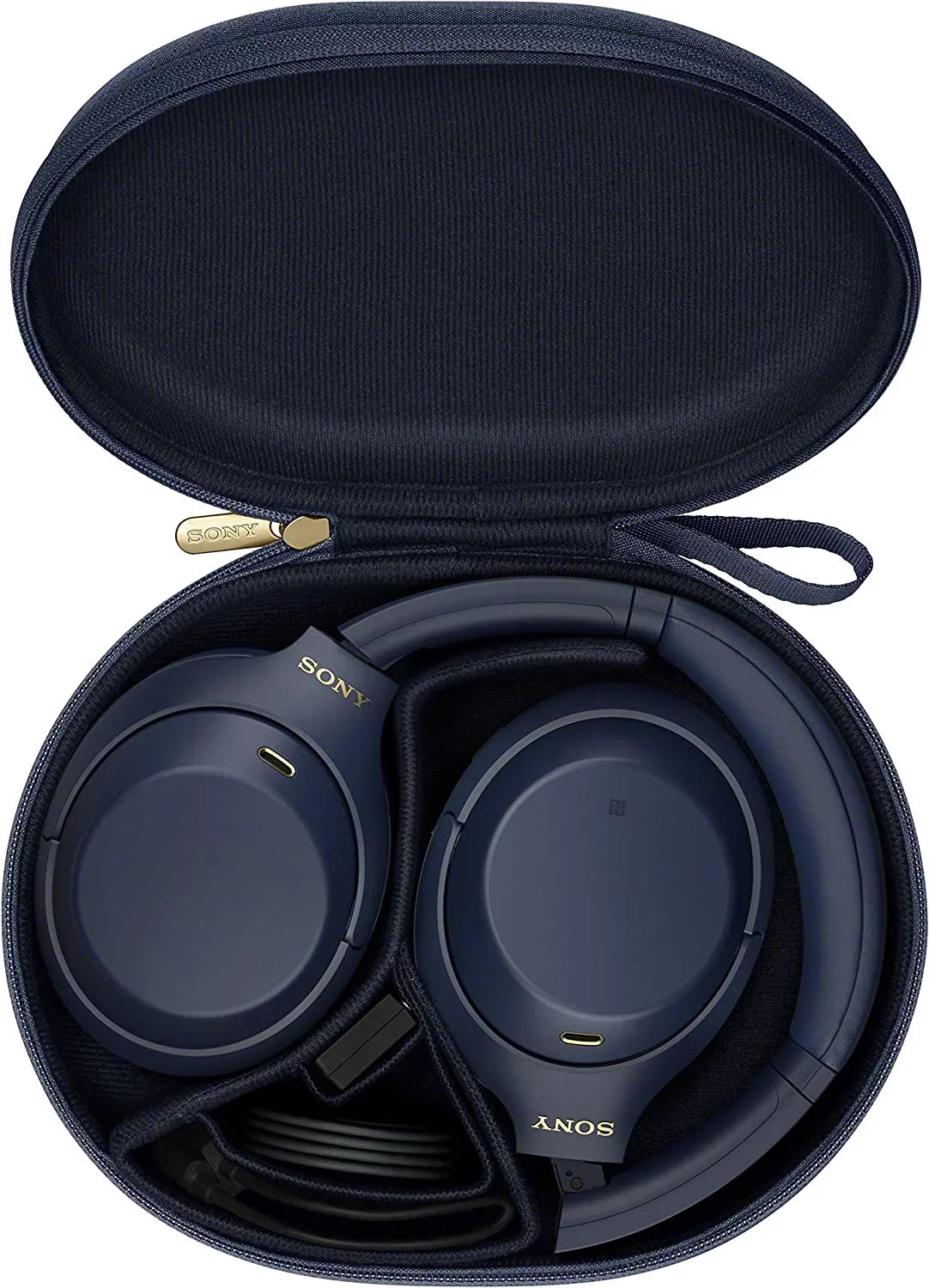 Restored Sony -1000XM4 Wireless Industry Leading Noise Canceling Overhead Headphones with Mic for Phone-Call and Alexa Voice Control, Blue (Refurbished)