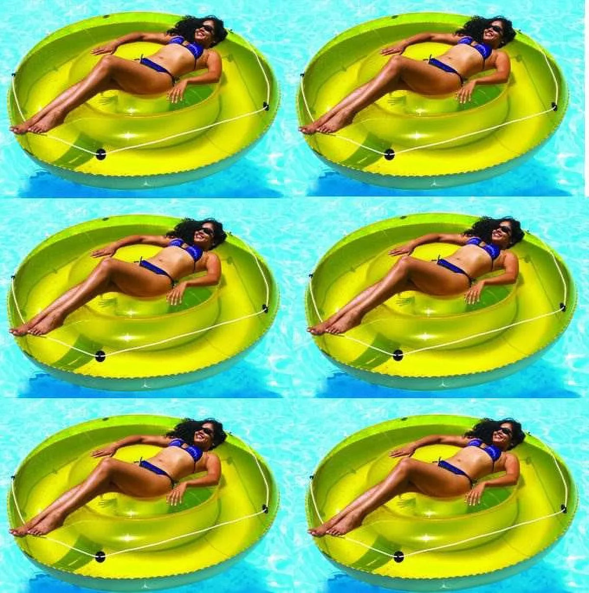 Swimline 9050 72" Swimming Pool Sun Tan Lounger Island Float Inflatables, 6-Pack