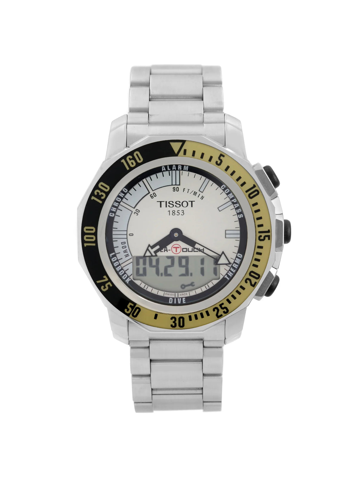 Tissot Sea-Touch Steel Silver Dial Quartz Mens Watch .420.11.031.01 Pre-Owned