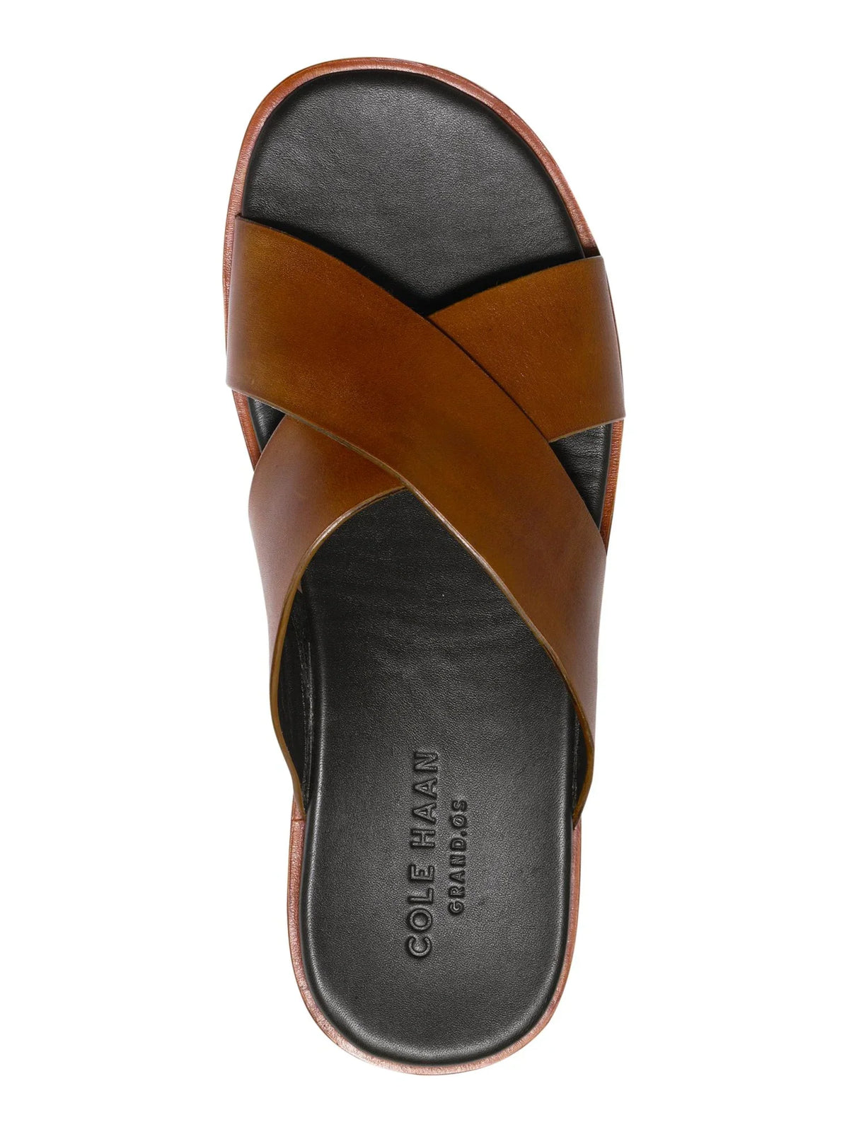 Mens Brown Crisscross Bands Padded Goldwyn 2.0 Open Toe Slip On Slide Sandals Shoes 11