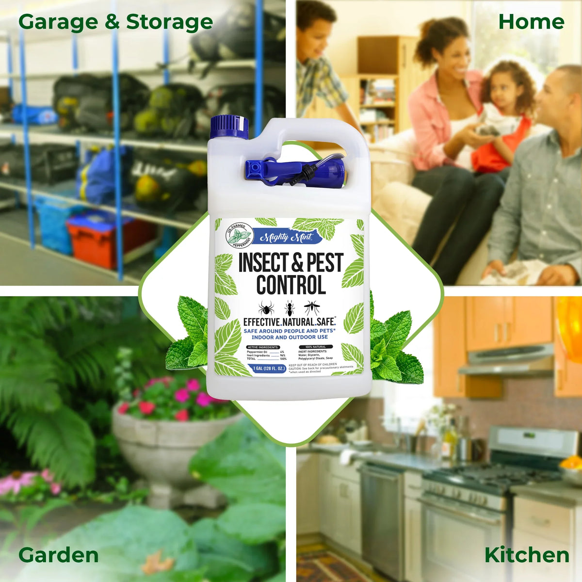 Mighty Mint Gallon (128 oz) Insect & Pest Control Peppermint Oil Spray for Spiders, Ants, and More