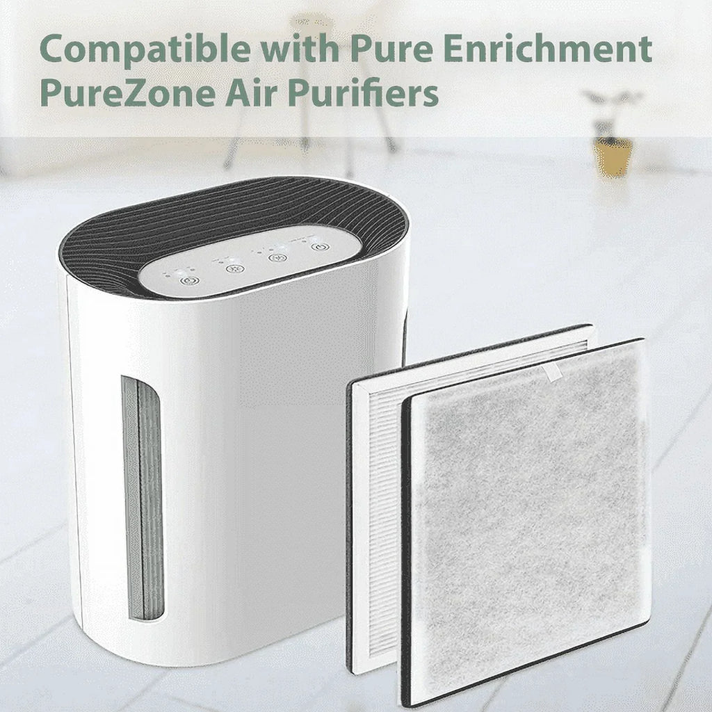 2 Pack 3-in-1 True  Replacement Filter for Pure Enrichment PureZone Air Purifier, 2   Filter & 2 Activated Carbon Prefilters, Replace