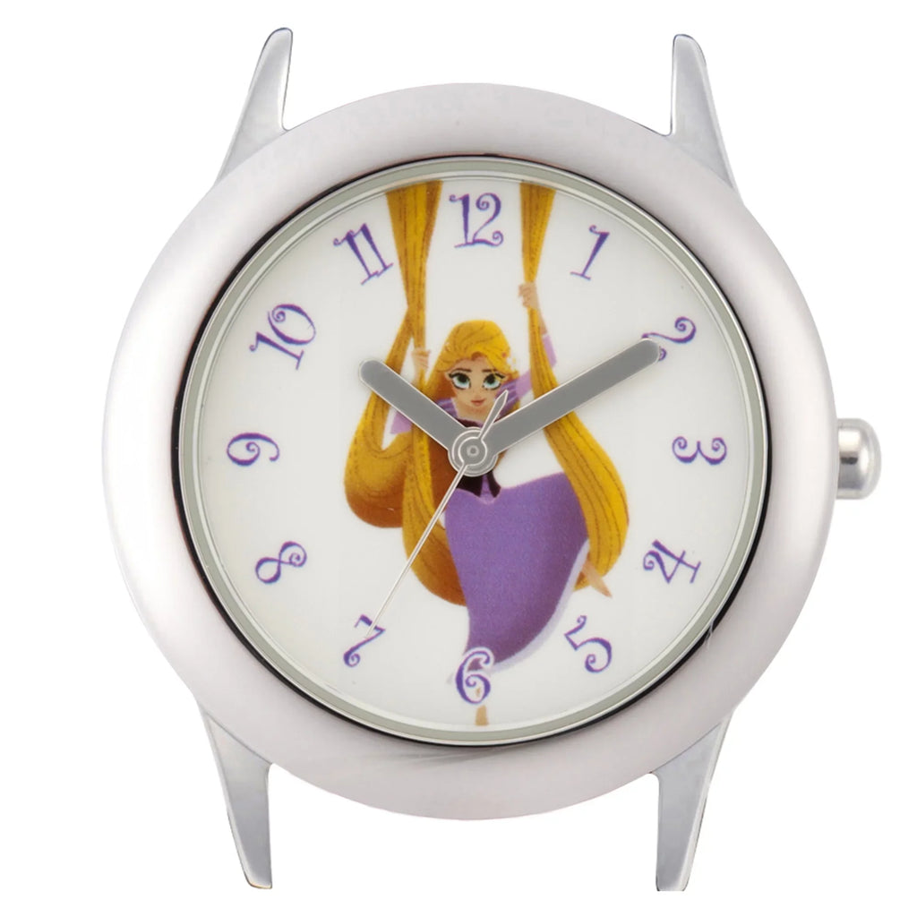 Princess Rapunzel Girls'Stainless Steel Watch, Pink Leather Strap