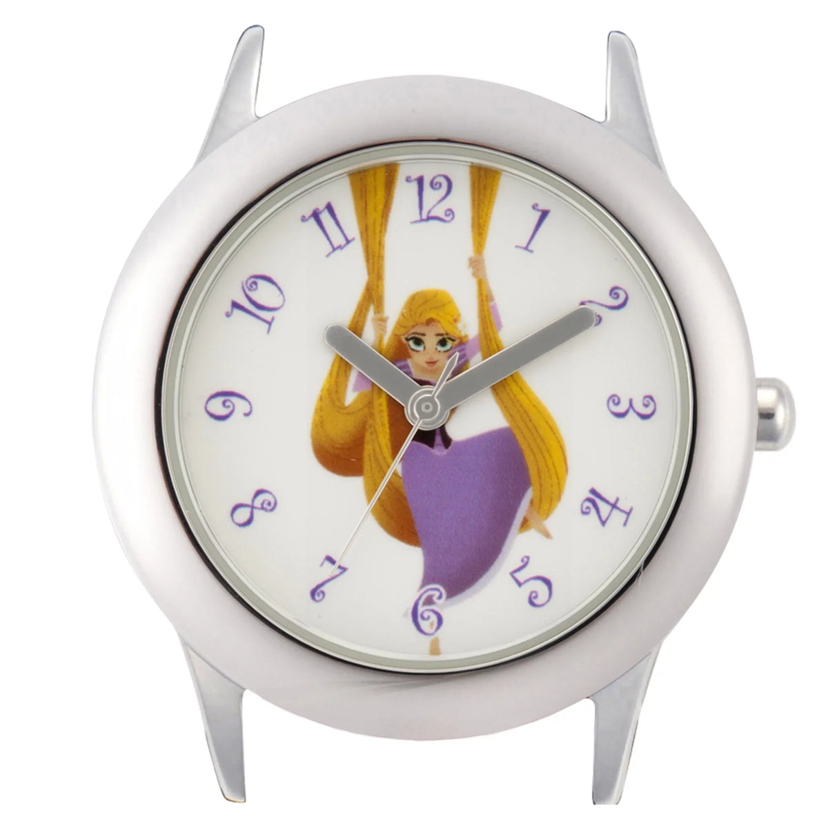Princess Rapunzel Girls'Stainless Steel Watch, Pink Leather Strap