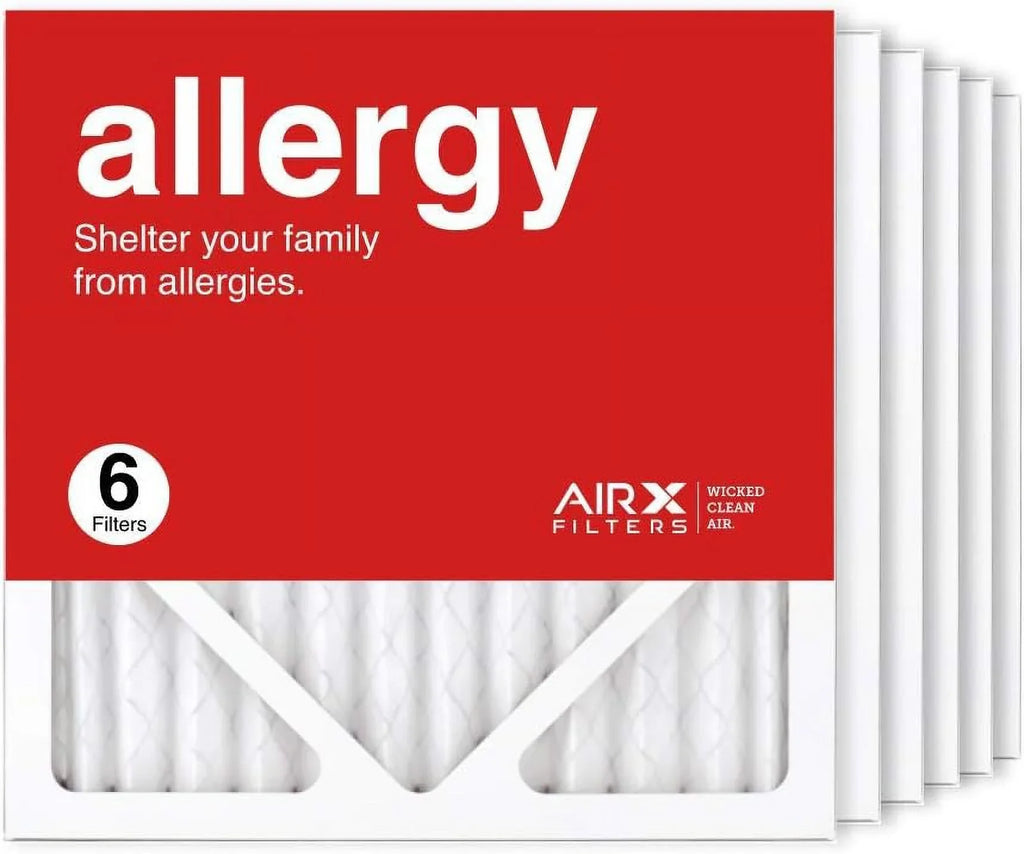 12X12x1 Air Filter  11 Pleated   Furnace Air Filter, Allergy 6-Pack, Made In The