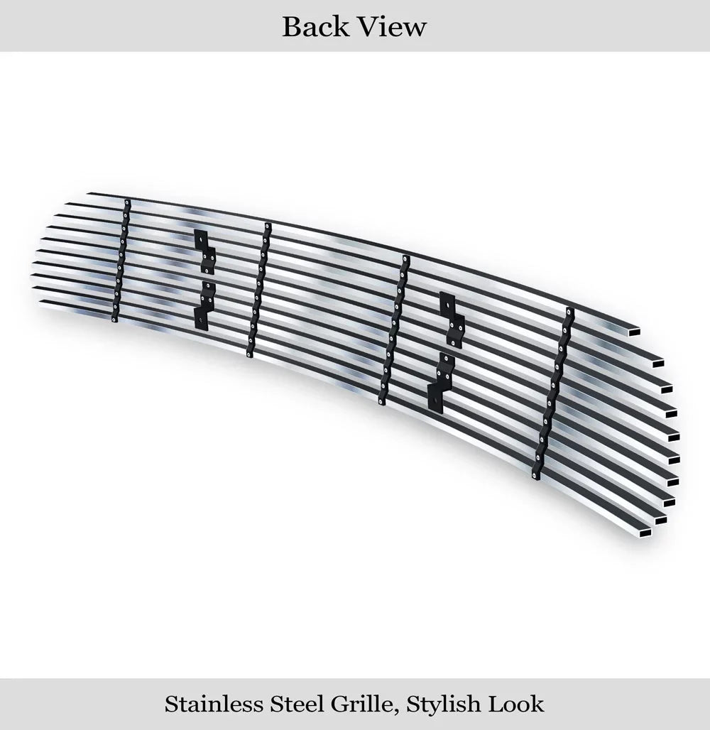 Premium Stainless Steel Silver Horizontal Billet Grille Insert Compatible with Ford Explorer Sport 2001-2003 & 01-05 Sport Trac Lower Bumper -