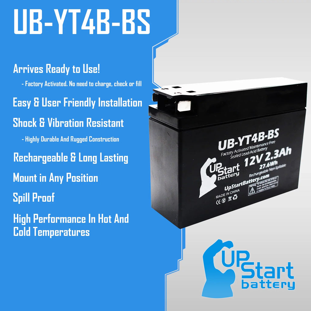 5-Pack UpStart Battery Replacement for 2005 Yamaha  400CC Factory Activated, Maintenance Free, Motorcycle Battery - 12V, 2.3Ah, --