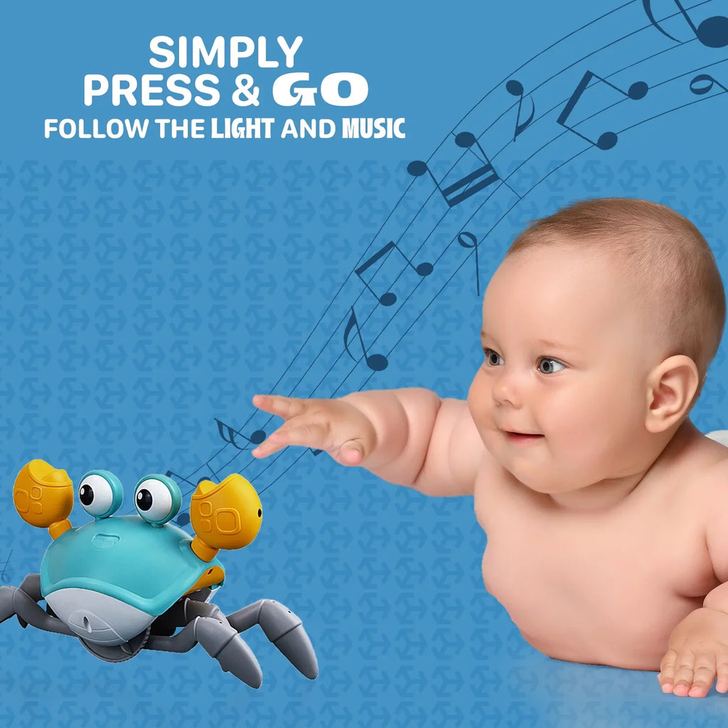 Acantha Baby Crawling Toys Crab For 3 4 5 6 7 8 9 10 11 12 Babies And 36 Months Old Toddlers Learning Crawl And Music Development Interactive Birthday Gift