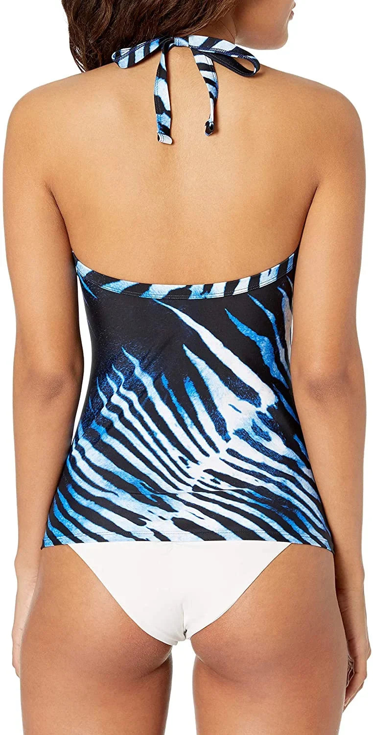Rachel Roy   Lace-up Halter Tankini Swim Top,  Small