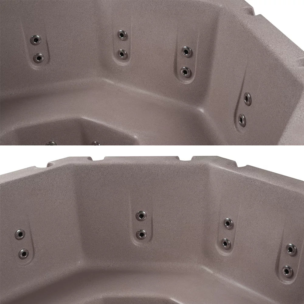 Aqualife Lagoon 8 Seater Hot Tub Spa with 20 Jets,  lighting & Tub Cover, Millstone Brown