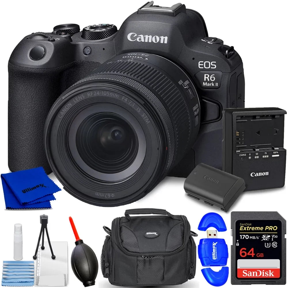 Canon   Mark  Mirrorless Camera and 24-105mm f/4-7.1 Lens - Accessory Kit