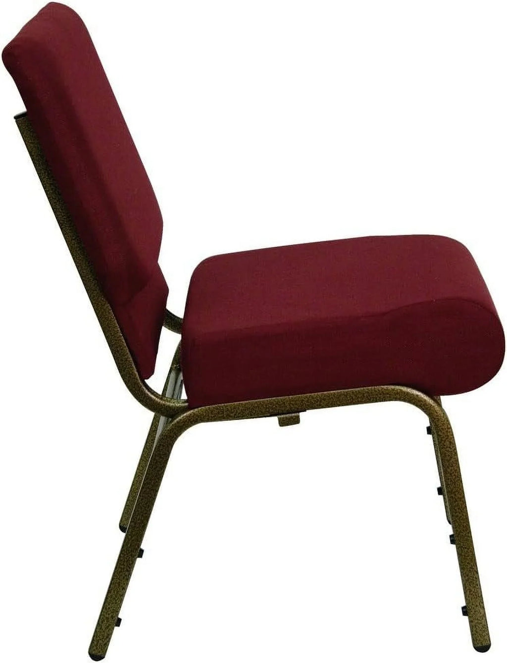 Series 21'' Stacking Church Chair In Burgundy Fabric - Vein Frame