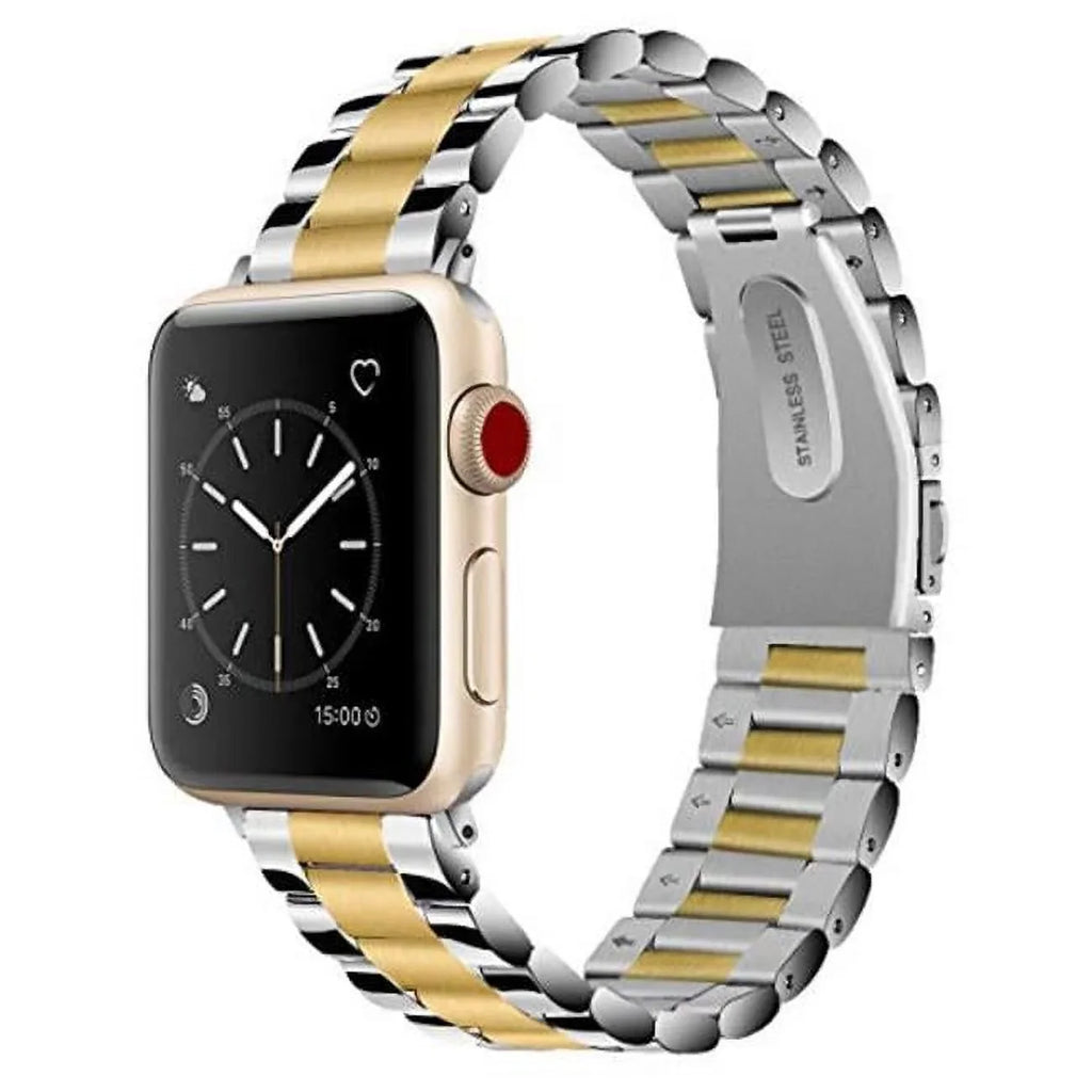 Odash --45 42-44-45-49 mm Stainless Steel Two Tone Band for Apple Watch, Gold & Silver