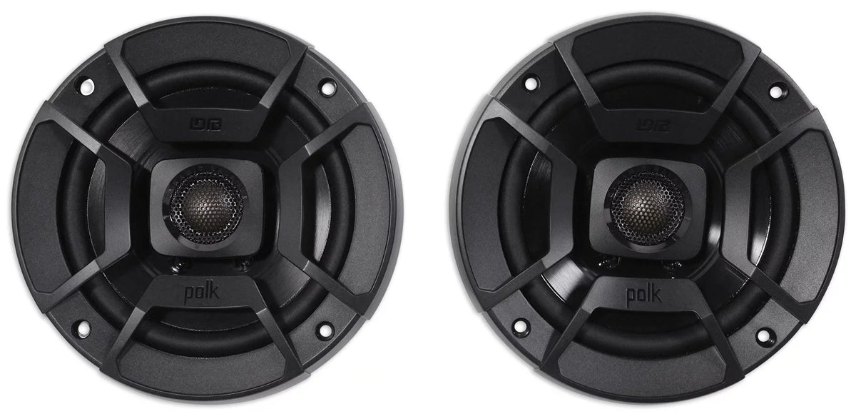 (2) Polk Audio  5.25" 600w Car Audio Marine//Motorcycle/Boat Speakers Bundle with (2) Rockville  10 Watt
