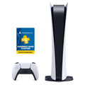 PlayStation 5 Digital  - White Console with Wireless Controller - All Digital Version, 825GB  - With  Plus 3 Month Membership