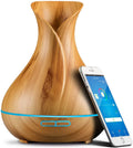 Sierra Modern Home Smart WiFi Aromatherapy Diffuser and Humidifier for Essential Oils, Light Wood 400 ml