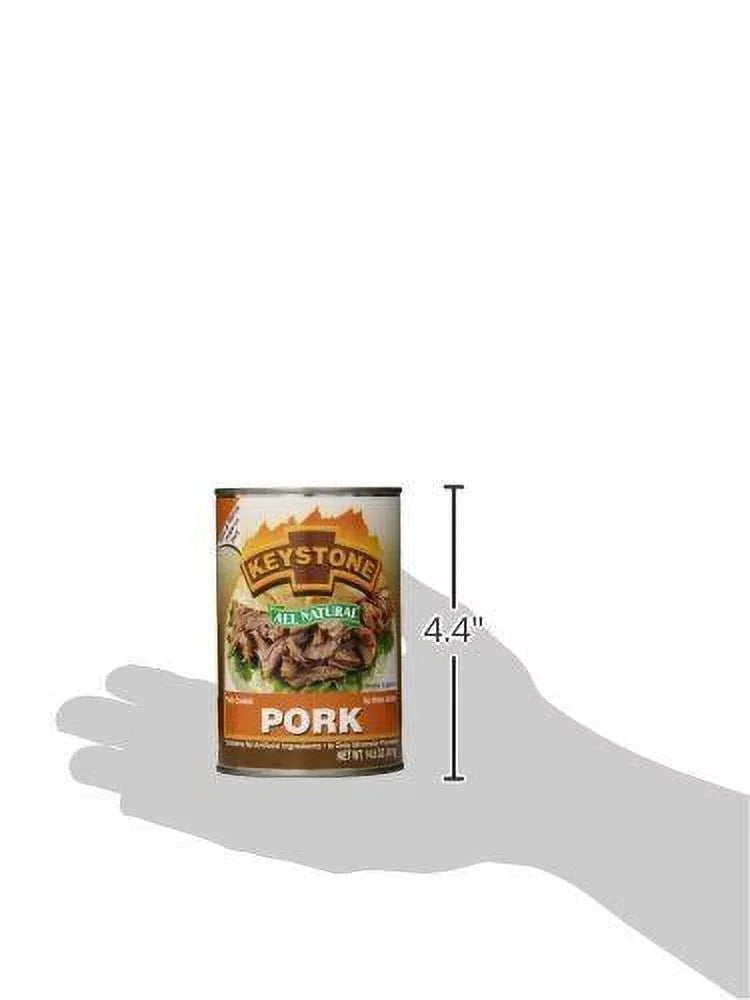 (6 Pack) Keystone All Natural Pork 14.5 oz Can  Emergency Survival Food For Camping Hiking and Backpacking Ready to Eat- Pack of 6 Cans