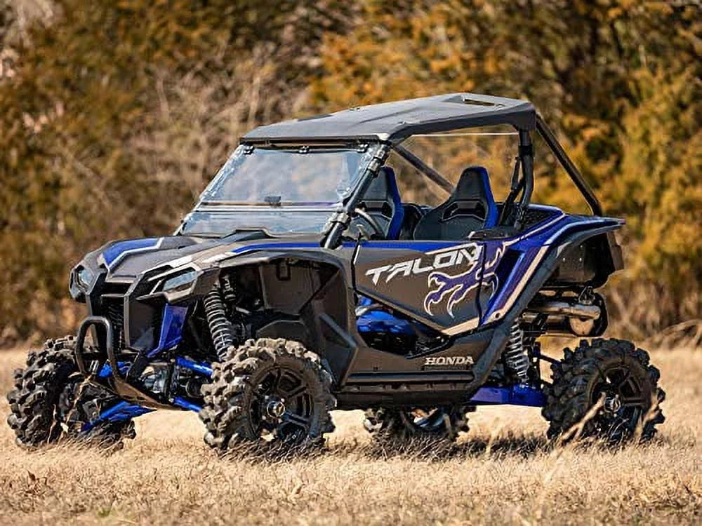 SuperATV Heavy Duty Scratch Resistant Flip 3|in|1 Windshield for Honda Talon 1000 (2019+) | Hard Coated for Extreme Durability | Designed for Year|Round Riding|---70