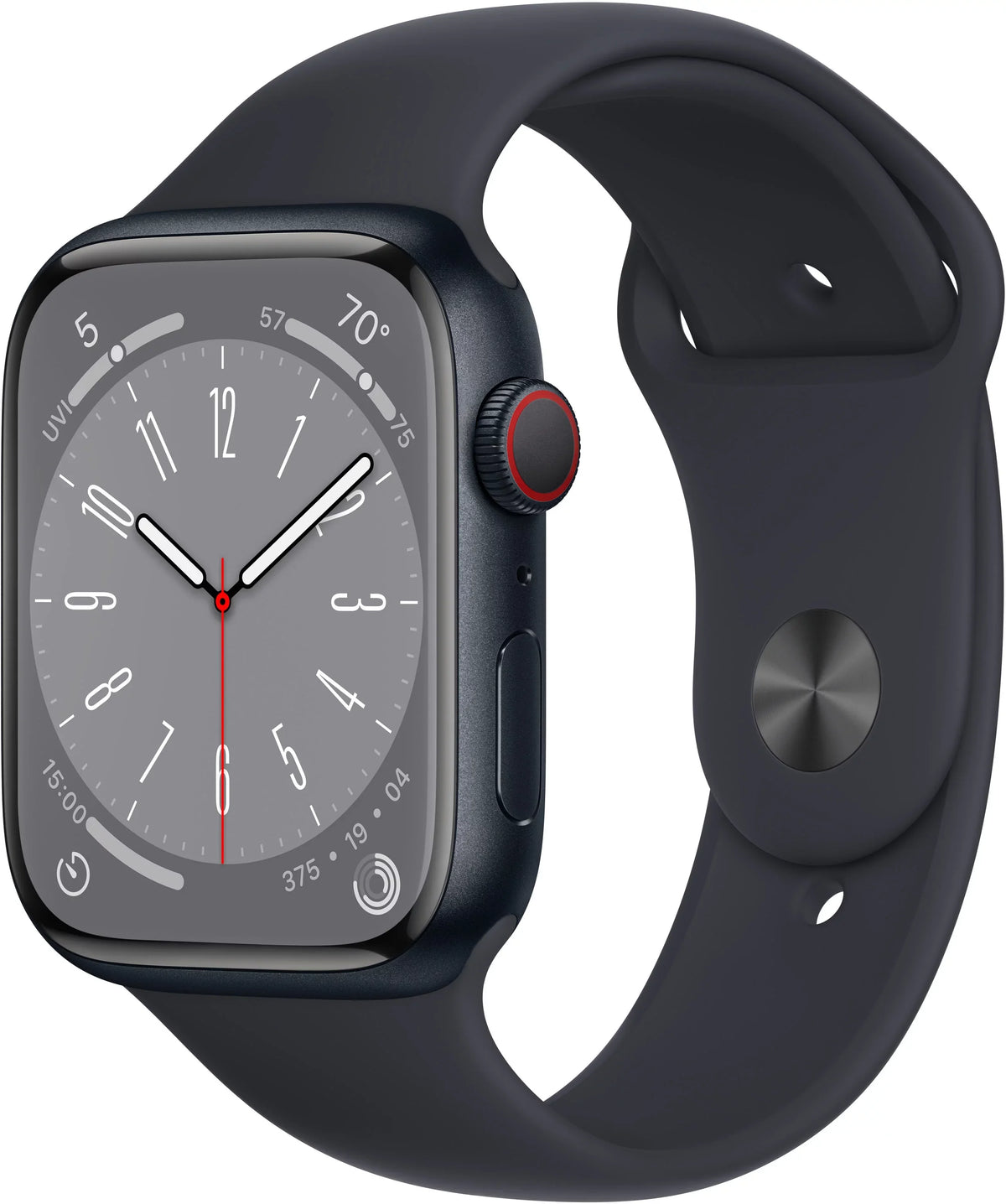 Restored Apple Watch Gen 8 Series 8 Cell 45mm Midnight Aluminum Midnight Sport Band / (Refurbished)