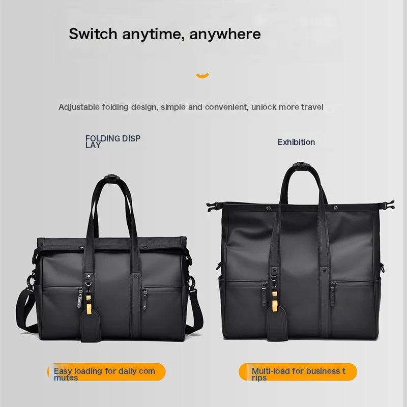 Waterproof Travel Bag Dry And Wet Separation Leather Feel Large Capacity Business Trip Handbag Men' And Women' Luggage Bag Sports And Fitness Bag