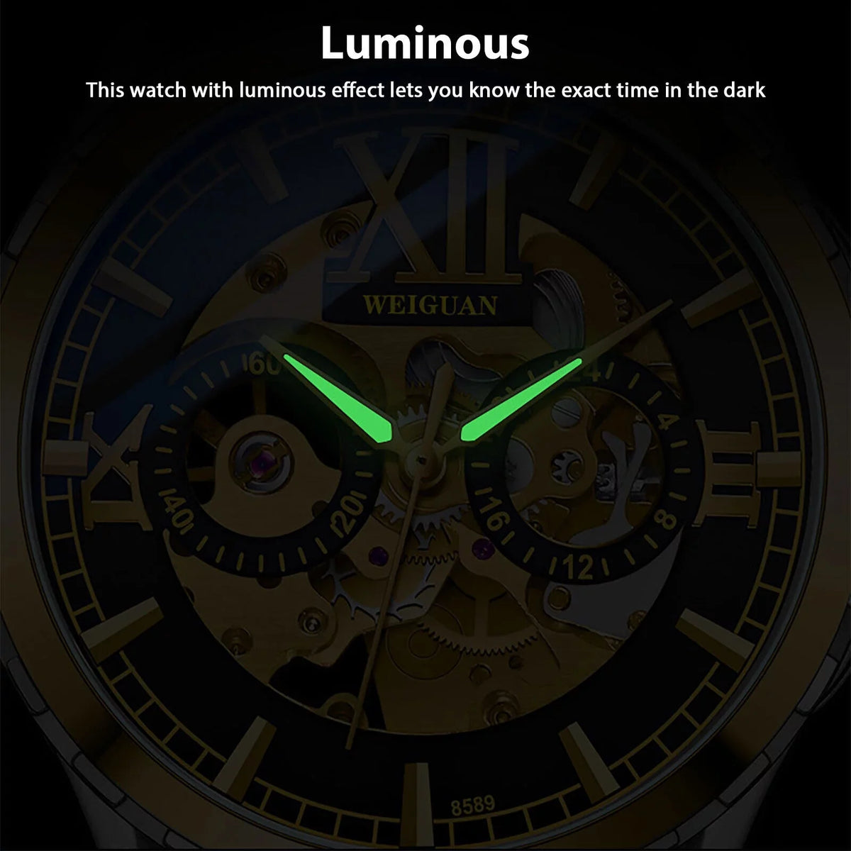 Men Luxury Watch Automatic Mechanical Stainless Steel Business Waterproof Wrist