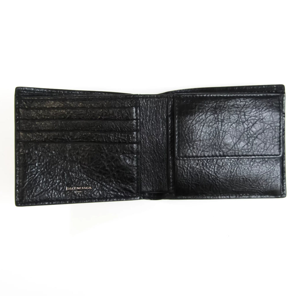 Pre-Owned Balenciaga 504934 Unisex Leather Wallet (bi-fold) Black (Good)