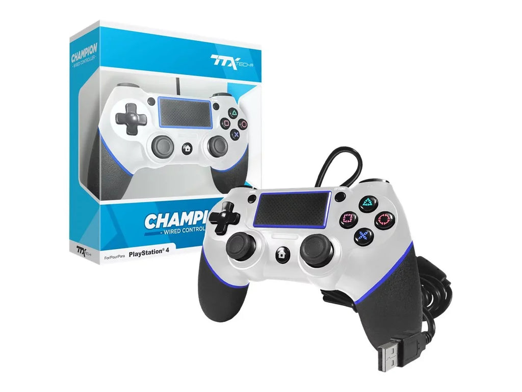 Tech Champion - Gamepad - wired - white - for Sony PlayStation 4