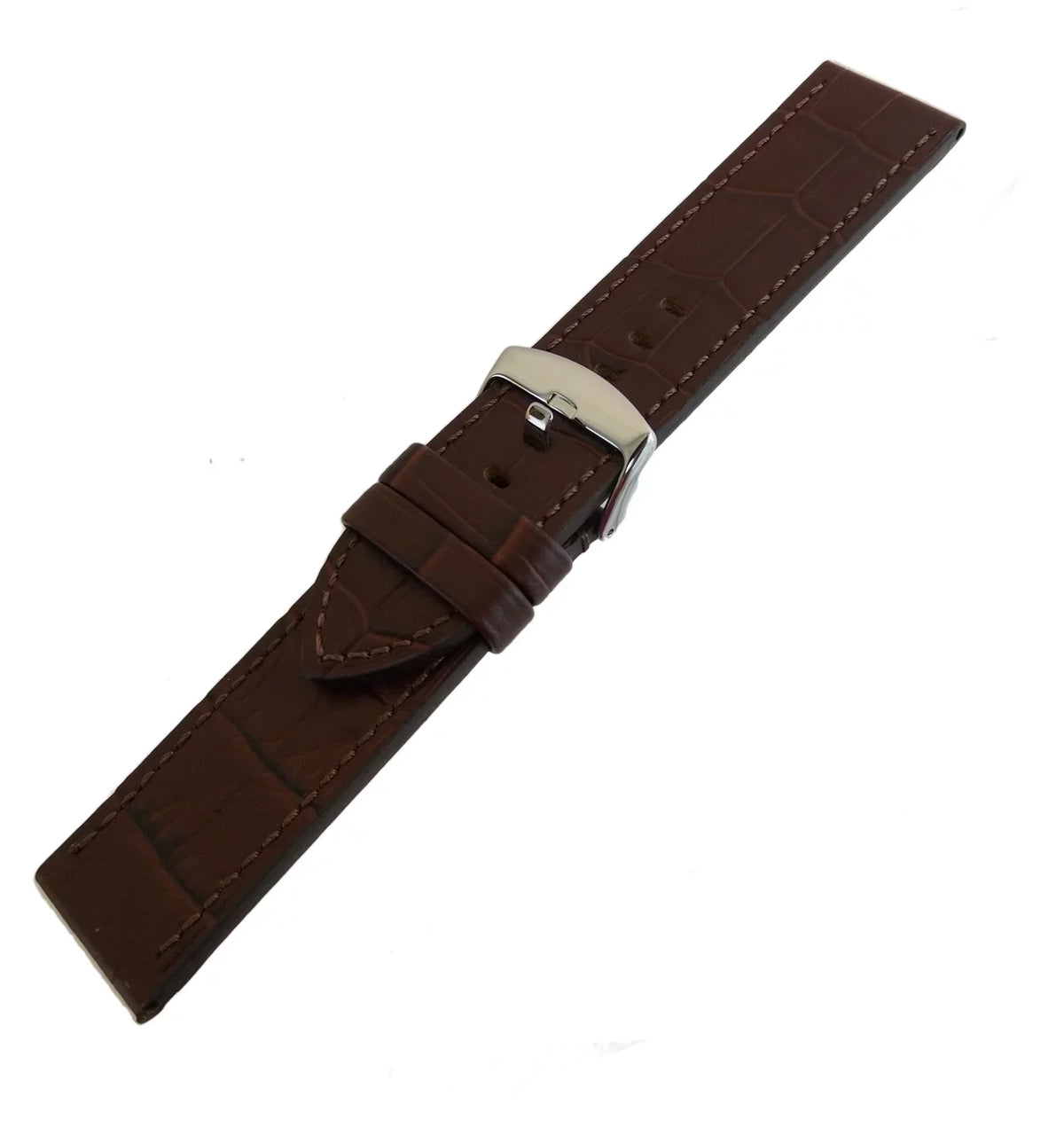 Hadley Roma  24mm Brown Alligator Grain Panerai Style Men's Watch Band