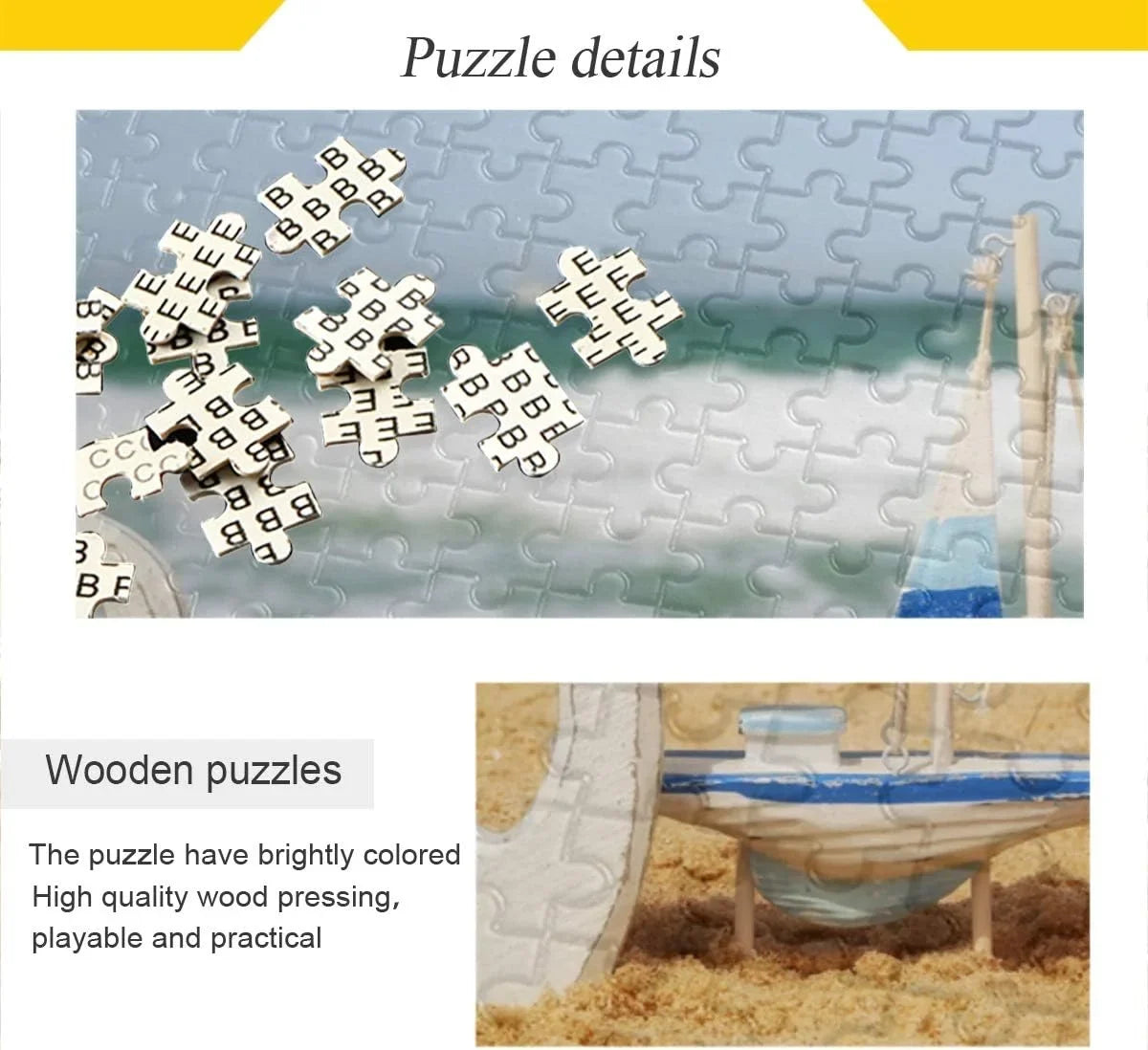 Wellsay Anchor Sailvessel Starfish On Beach Sand Tropical Summer Sea and Ocean Horizon Jigsaw Puzzles 500 Pieces Puzzle for Adults Kids  Gift