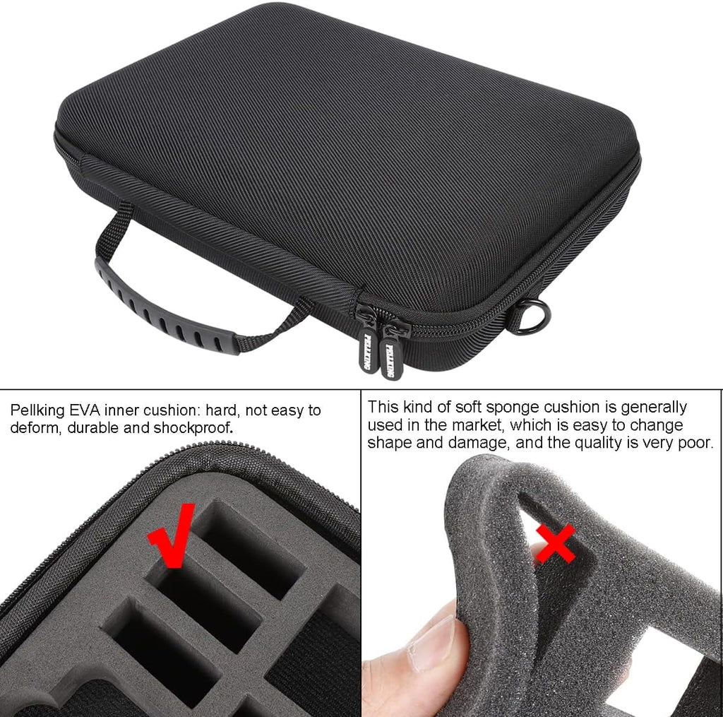 PellKing Large Carrying Surface-Waterproof Case for GoPro 12,11,10,9 Camera,Hard Shell Bag with  Liner Compatible