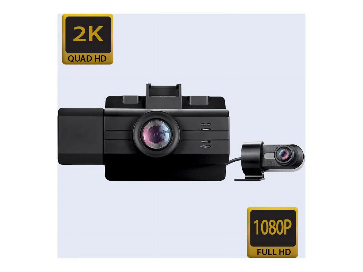 myGEKOgear by Adesso Scout Pro 2K 3-Channel Dash Cam Surveillance Edition with Front View, Cabin View, Rear - Wide Angle View - -Sensor