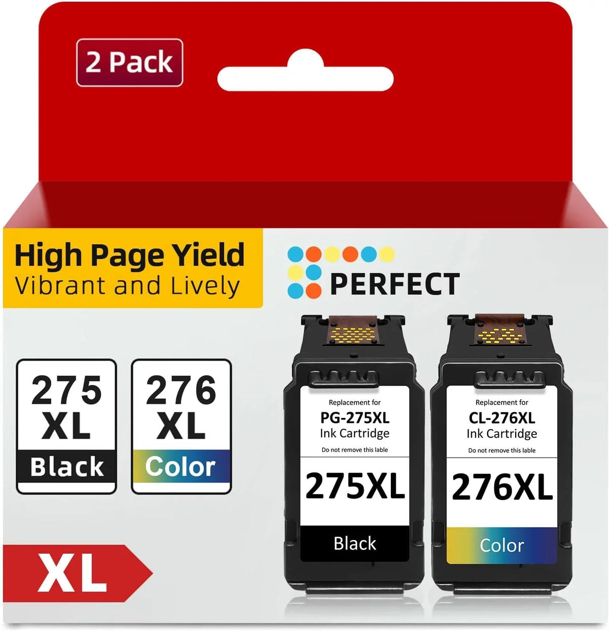275XL 276XL Ink Cartridge 2 Pack Black/Tri-Color Replacement for Canon  ; Printer Ink 275 276