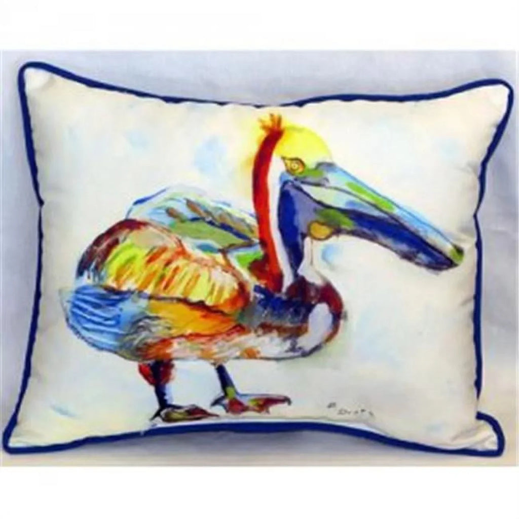 Betsy Drake  Heathcliff Pelican Indoor & Outdoor Throw Pillow- 20 x 24 in.